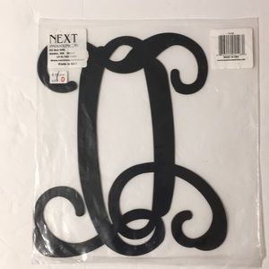 New in Package Medium Monogram Metal Blk letter O